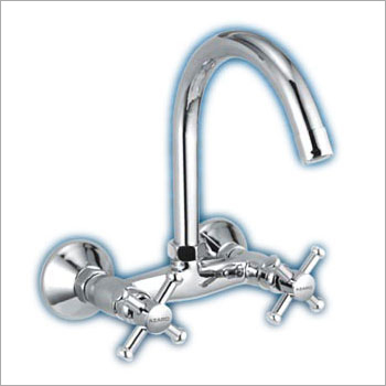 Piper - Brass, 150mm Height, 200mm Reach, Chrome Finish | Swivel Spout, Cross Handles, Water Efficient, Wall-Mounted