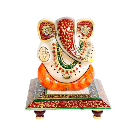 Lord Ganesha Marble Chowki
