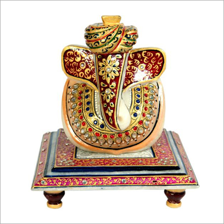 Lord Ganesha Marble Polished Chowki