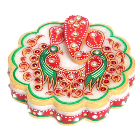 Marble Polished Lord Ganesha Chowki