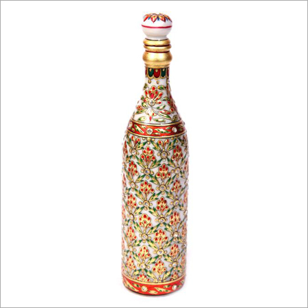 Hand Painted Studded Marble Bottle