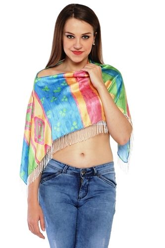 Grey 100% Satin Digital Printed Ruhana Top / Cover Up Top/ Poncho