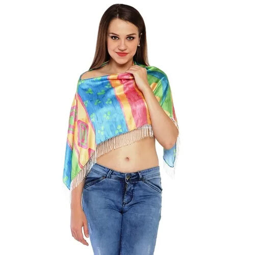 100% Satin Digital printed Ruhana Top / Cover up Top/ Poncho