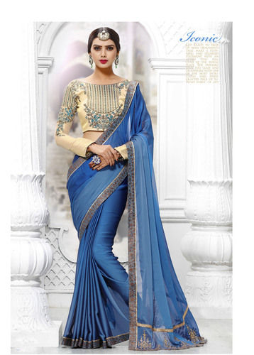 Heavy Designer Embroidery Work Saree