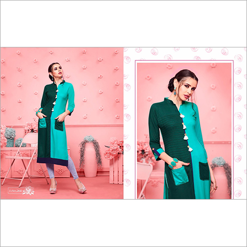 Maryam - Rayon, 45 Inches, Teal | Stylish Design, Comfortable Fabric, Perfect Fit, Durable Material, Easy to Maintain