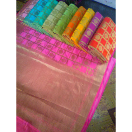 Orange Cotton Silk Fancy Sarees