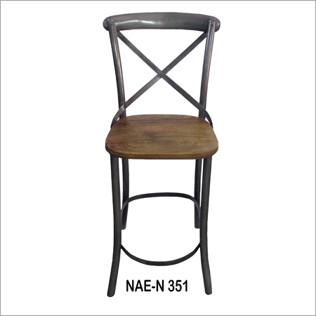 Industiral Pipe Metal And Wooden Chair By NIDRAN ART EXPORTS