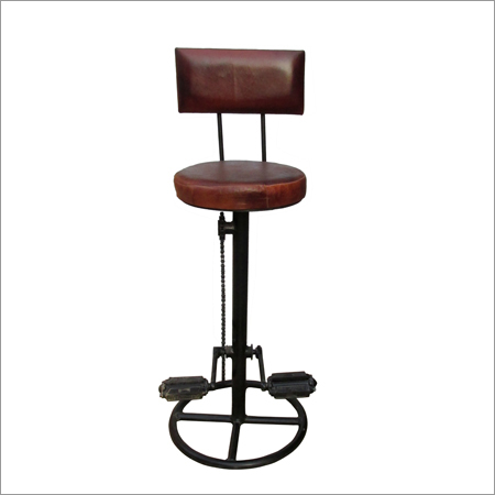Iron And Leather Cycle Bar Chair