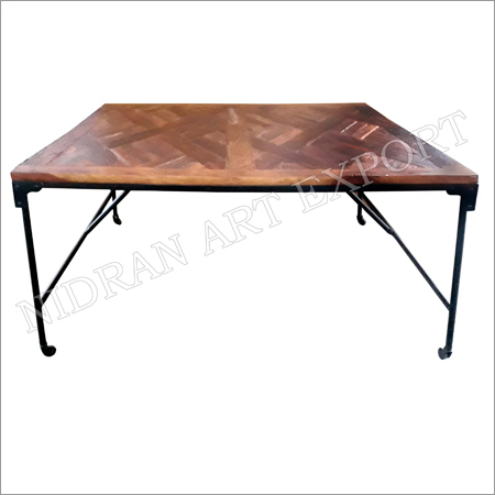 Iron & Wooden Industrial Folding Dining Tables By NIDRAN ART EXPORTS