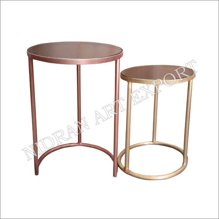 Iron Pipe Metal Side Tables Set Of Two