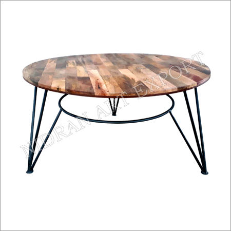 Wooden and Iron Coffee Table