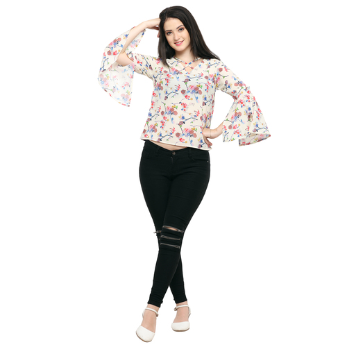 White Western Top