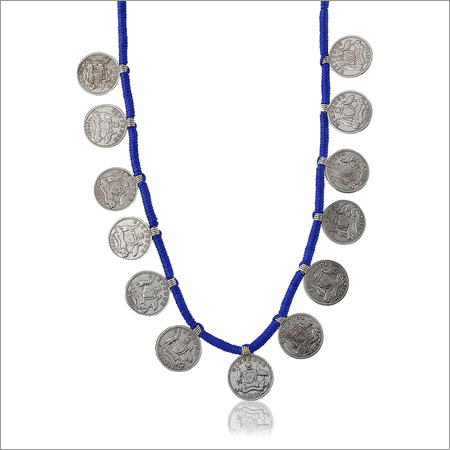 Trendy Blue Fabric Strand Necklace