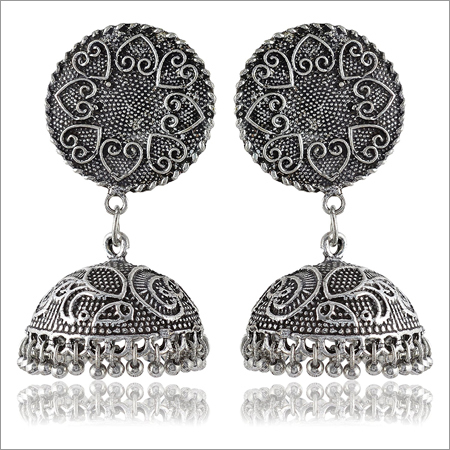 Trendy Silver Brass Jhumki Earrings