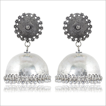 Oxidised Silver Brass Jhumki Earring