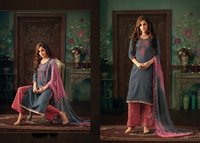 Designer Salwar Kameez - Georgette Full Sleeves Modern Dress | Customized Sizes, All Season, Dry Clean Only, Plain Pattern With Laces
