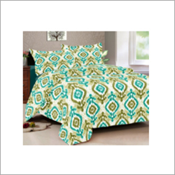 SATIN 220 tc - Cotton Double Size Teal, 220 Thread Count, Soft Texture & Geometric Pattern