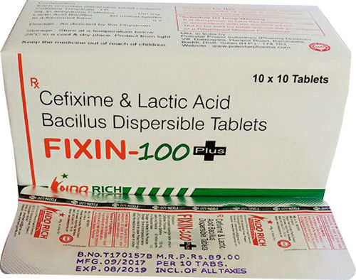 cefixime 100 mg and Lacticacid 60 million  (Alu Alu) Dispersible Tab