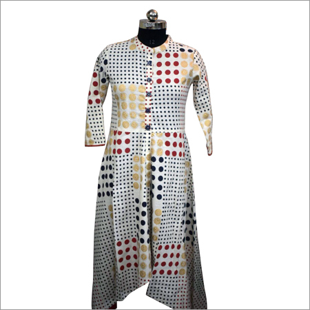 Cotton Flex Long Kurti With Handwork