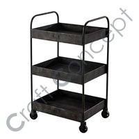 Trolley With Casters in Black Iron