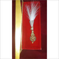 Kalgi - Silver Brooches With Crystal Charms, Perfect For Engagements And Weddings, Exquisite Imitation Jewelry Set For Men
