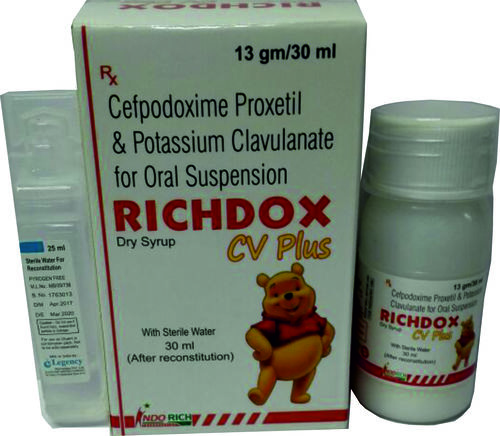 Cepodoxime proxetil 100 mg+potassium clavulanate 62.5 mg (with sterile water)
