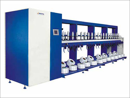 Blue And Cream Servo Controlled Cop Winder Machine