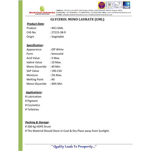 Glycerol Mono Laurate