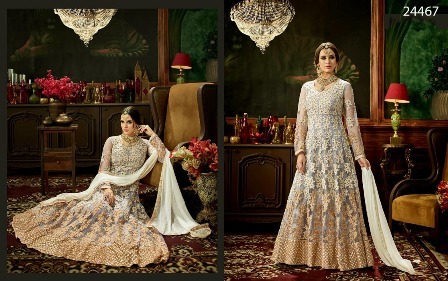White Wedding Wear Anarkali Suit