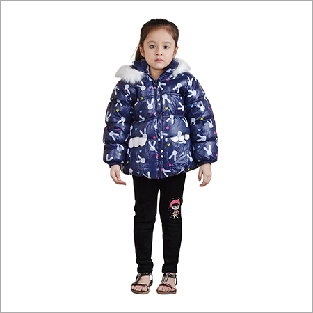 Full Sleeve Jacket for Girl - Polyester, Multiple Sizes, Blue | Warm, Stylish, Comfortable, Durable, Fur-Lined Hood, Water-Resistant, Lightweight