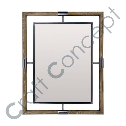 Metal Rectangle Mirror - Iron Frame, Distinctive Destructured Design | Contemporary & Eco-Friendly Wall Decoration for Indoor Use