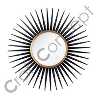 Sun Shape Metal Mirror No Assembly Required