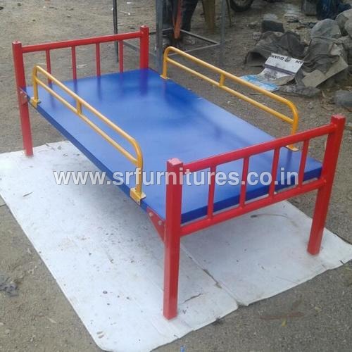 Blue Colorful Strong Iron Cot Bed