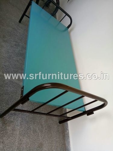 Green And Black Stainless Hostel Cot
