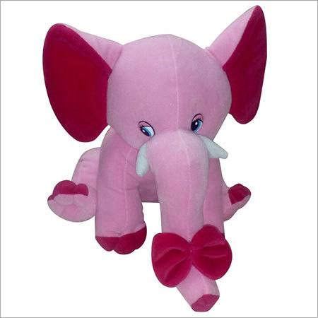 Elephant Bow Soft Toy - Soft Fur Customized Size Pink Color | Perfect for Children Adorable and Cuddly