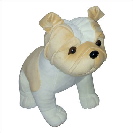Sitting Bull Dog Soft Toy - Soft Fur, Custom Size, Cream Color | Ideal for Children, Perfect Companion