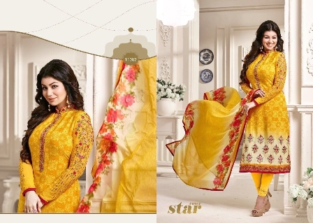 Dry Cleaning Bollywood Designed Yellow Churidar Suit