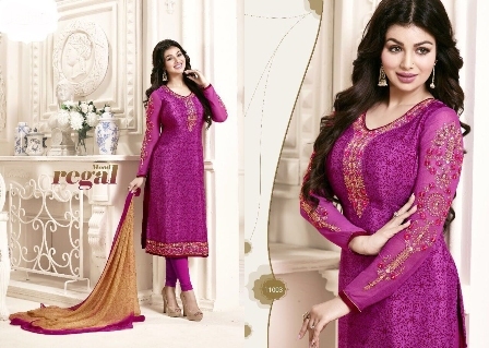 Indian Bollywood Replica Purple Churidar Suit