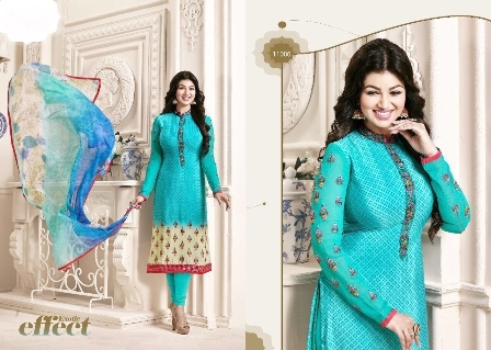 Indian Brllywood Replica Light Blue Designed Churidar Suit
