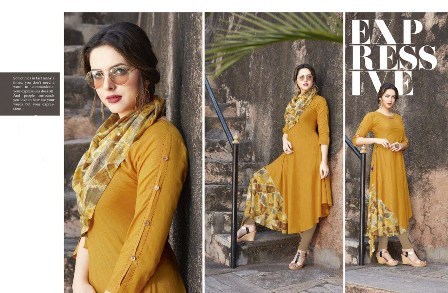 Long Kurti - Cotton Fabric, Customized Sizes Available , Full Sleeves for All Seasons