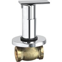 Concealed Stop Cock - Brass, Free Size, Silver Color | Easy Installation, Rust Proof, Leak Proof, Glossy Finish, Wall Mounted, 12 Month Warranty