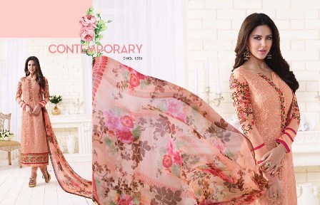 Indian Pink Printed And Designed Churidar Suit