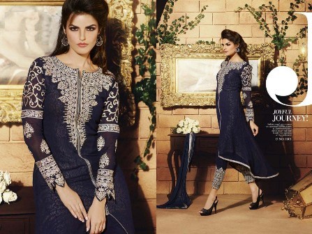 Black Embroidery Designed Churidar Salwar Suit
