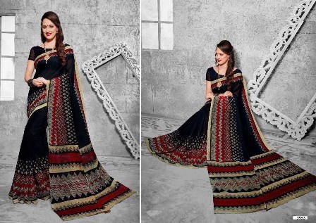 Cotton Silk Black Printed Daily Wear Saree