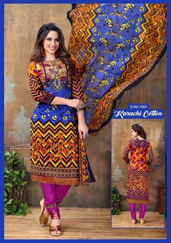 KARACHI COTTON PRINTED DRESS MATERIALS