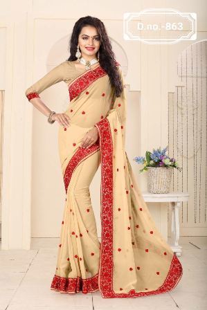 Cotton Silk Designer Party Wear Saree