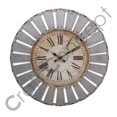 Industrial Iron Wall Clock - 24 Inch White Acrylic Lacquer Finish | Eco-Friendly Handcrafted with Tripod Feet Contemporary Design
