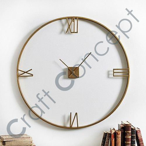 Roman Metal White Wall Clock No Assembly Required
