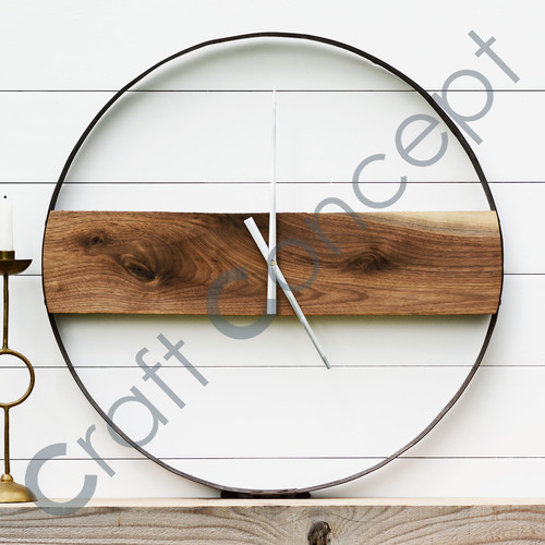 Roman Metal/ Wood White Wall Clock No Assembly Required