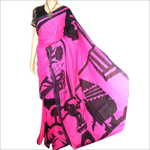 Multicolor Cotton Painting Saree
